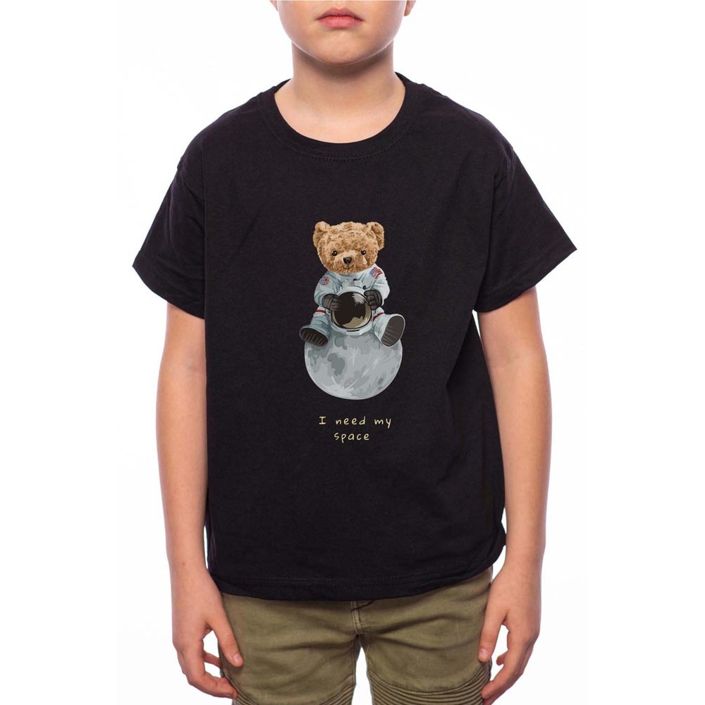 Tricou Baiat, I Need My Space Bear Cartoon, 100% Bumbac, G142, Negru