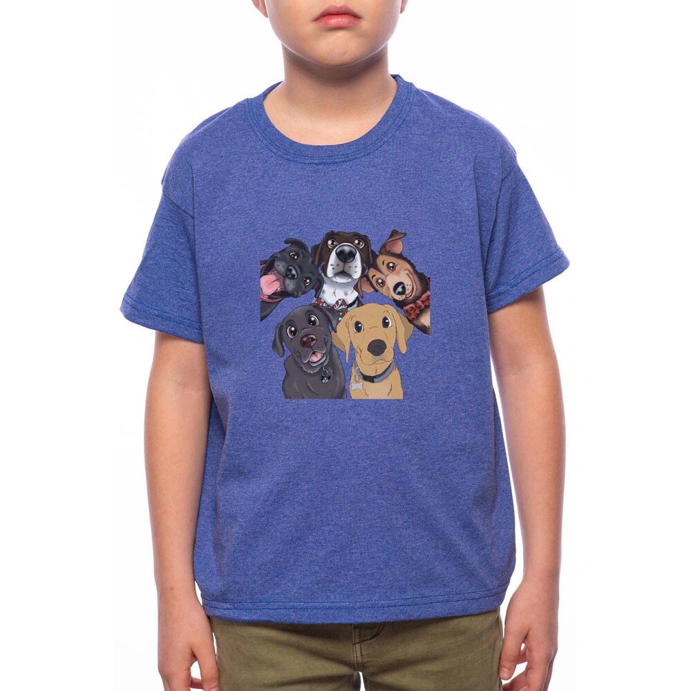 Tricou Baiat, Dogs, 100% Bumbac, W140, Albastru