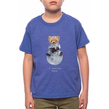 Tricou Baiat, I Need My Space Bear Cartoon, 100% Bumbac, G142, Albastru Tricou Baiat, I Need My Space Bear Cartoon, 100% Bumbac, G142, Albastru
