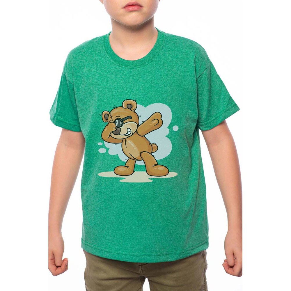 Tricou Baiat, Dancing Bear, 100% Bumbac, W145, Verde
