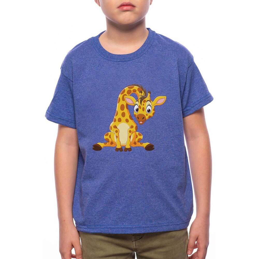 Tricou Baiat, Baby Giraffe, 100% Bumbac, B146, Albastru