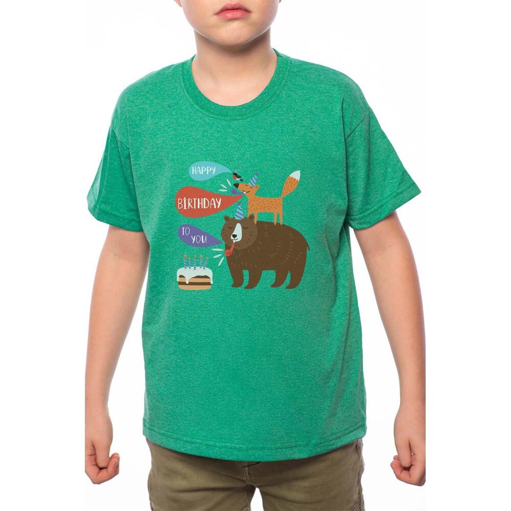 Tricou Baiat, Wish You Happy Birthday, 100% Bumbac, A153, Verde