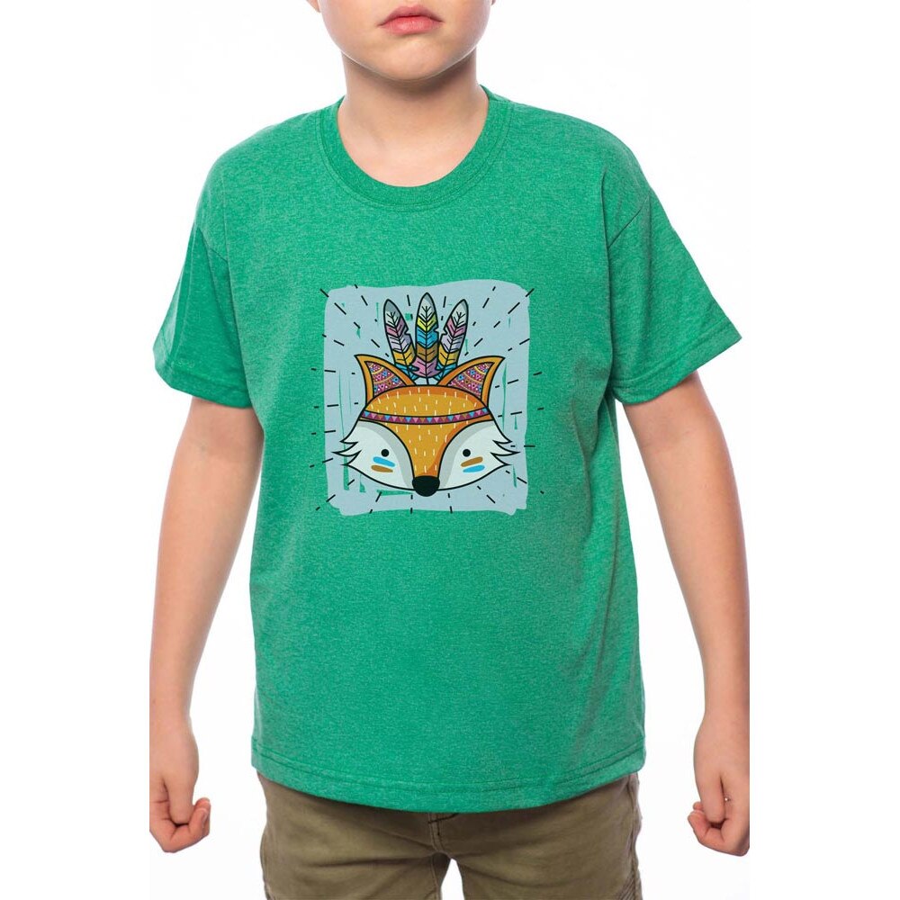 Tricou Baiat, Indian Fox, 100% Bumbac, B152, Verde