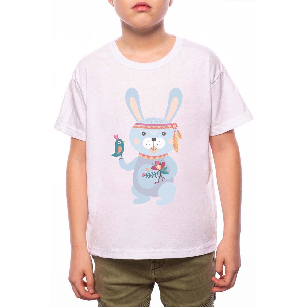 Tricou Baiat, Blue Bunny, 100% Bumbac, W159, Alb