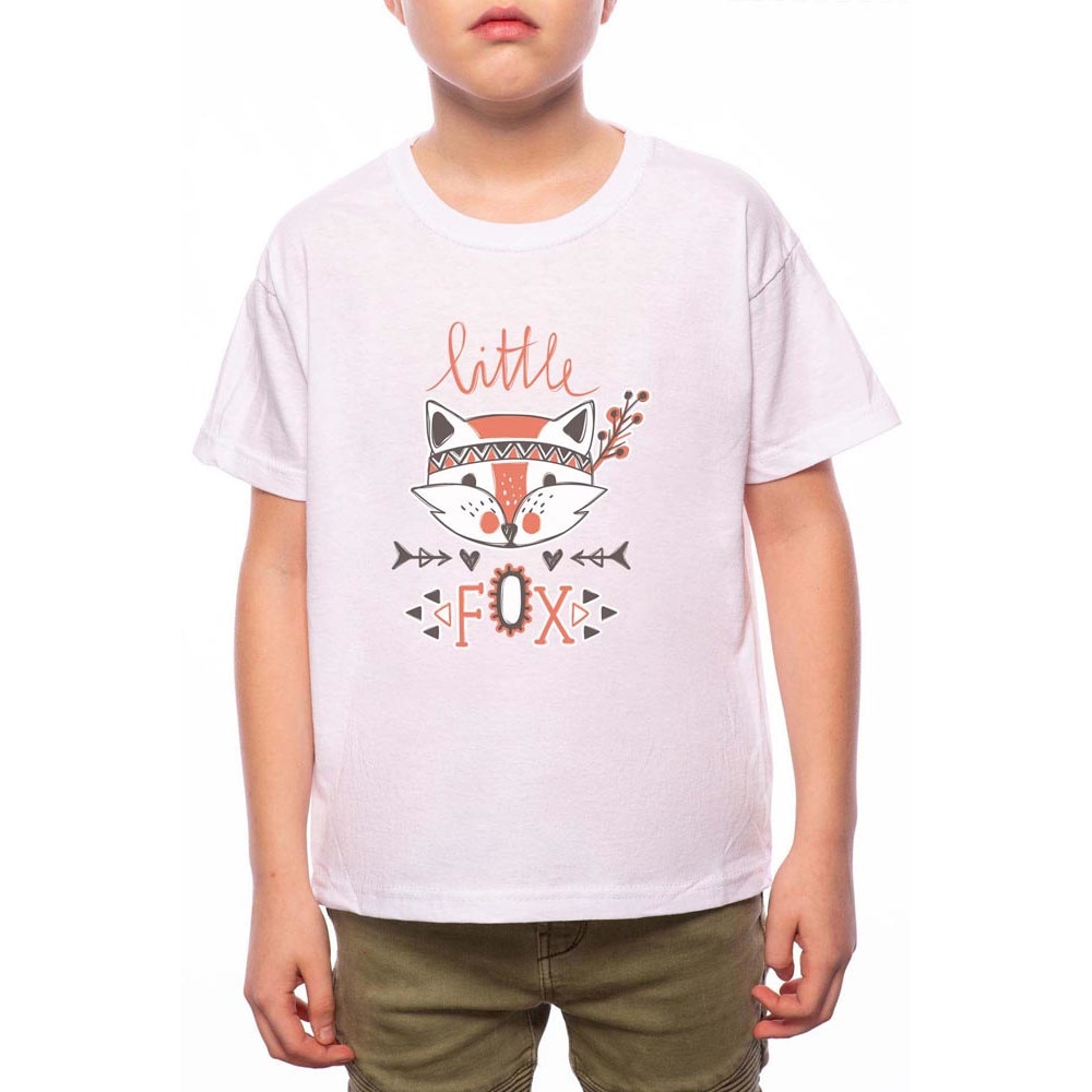 Tricou Baiat, Little Fox, 100% Bumbac, B165, Alb