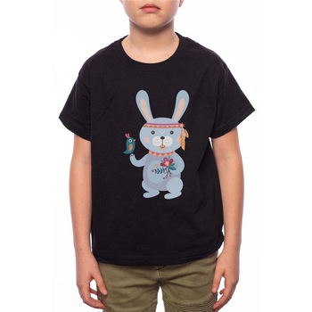 Tricou Baiat, Blue Bunny, 100% Bumbac, W159, Negru Tricou Baiat, Blue Bunny, 100% Bumbac, W159, Negru