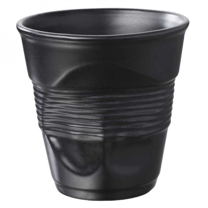 Kávés/teás csésze REVOL Froisses, Porcelán, 80 ml, Fekete