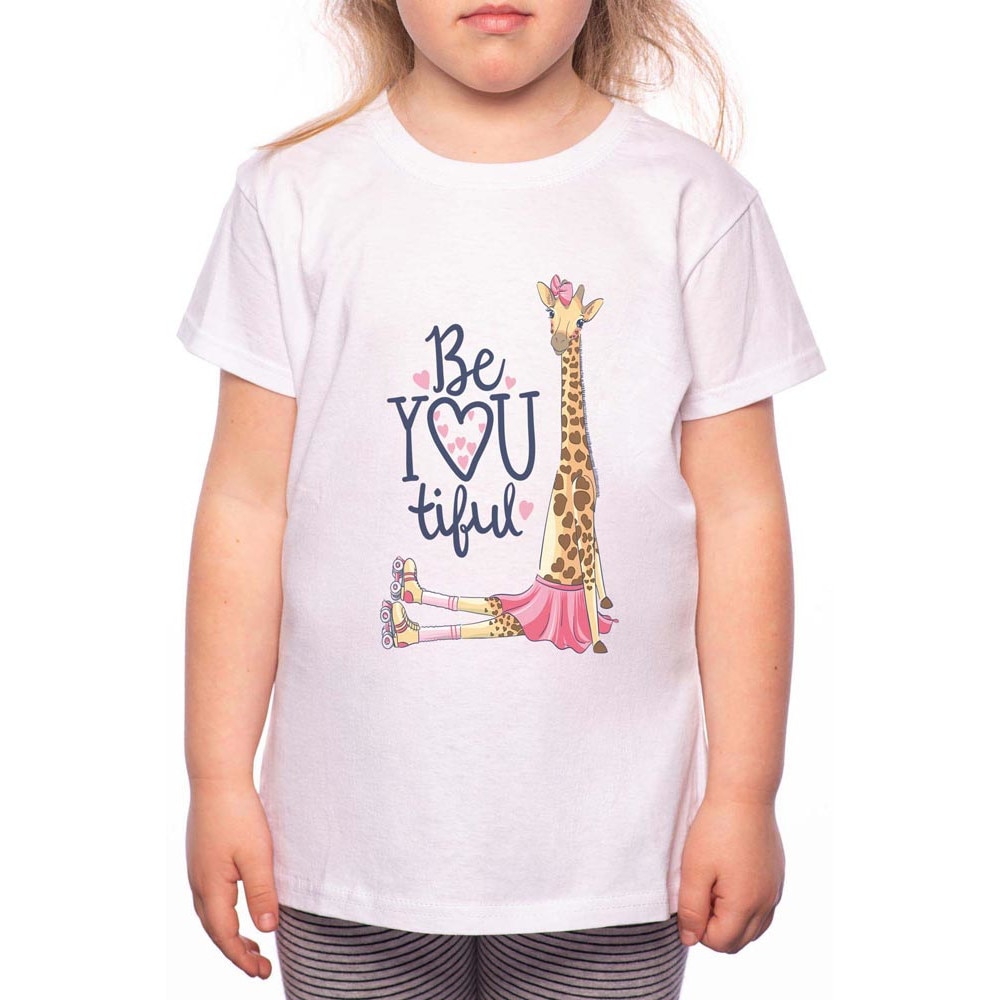 Tricou Fetita, Be Beatiful, 100% Bumbac, P103, Alb