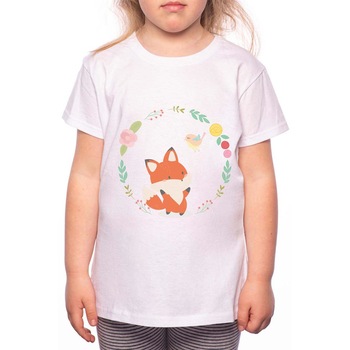 Tricou Fetita, Cute Fox, 100% Bumbac, R106, Alb Tricou Fetita, Cute Fox, 100% Bumbac, R106, Alb