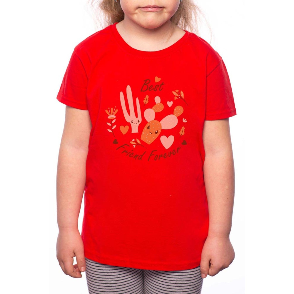 Tricou Fetita, BFF, 100% Bumbac, R108, Rosu