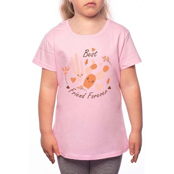 Tricou Fetita, BFF, 100% Bumbac, R108, Roz Tricou Fetita, BFF, 100% Bumbac, R108, Roz