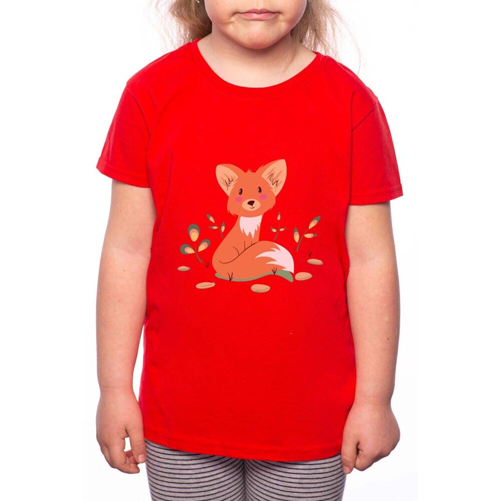 Tricou Fetita, Baby Fox, 100% Bumbac, W110, Rosu