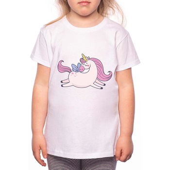 Tricou Fetita, Flying Unicorn, 100% Bumbac, R112, Alb Tricou Fetita, Flying Unicorn, 100% Bumbac, R112, Alb