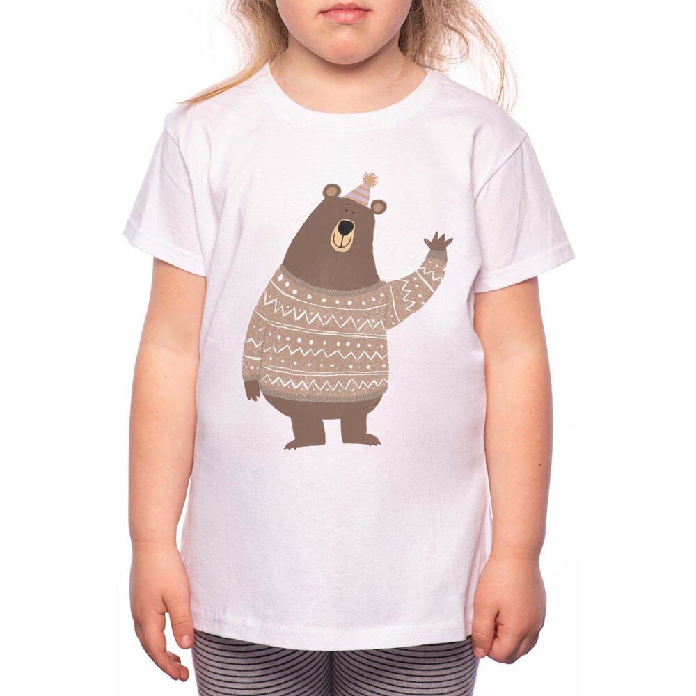 Tricou Fetita, Hello Bear, 100% Bumbac, P117, Alb