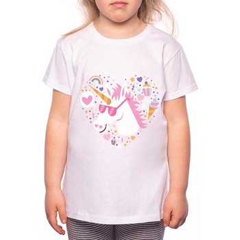 Tricou Fetita, Cool Unicorn, 100% Bumbac, R122, Alb Tricou Fetita, Cool Unicorn, 100% Bumbac, R122, Alb