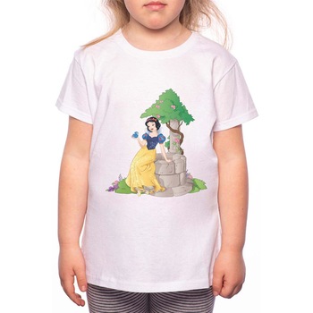 Tricou Fetita, Snow White, 100% Bumbac, P124, Alb Tricou Fetita, Snow White, 100% Bumbac, P124, Alb