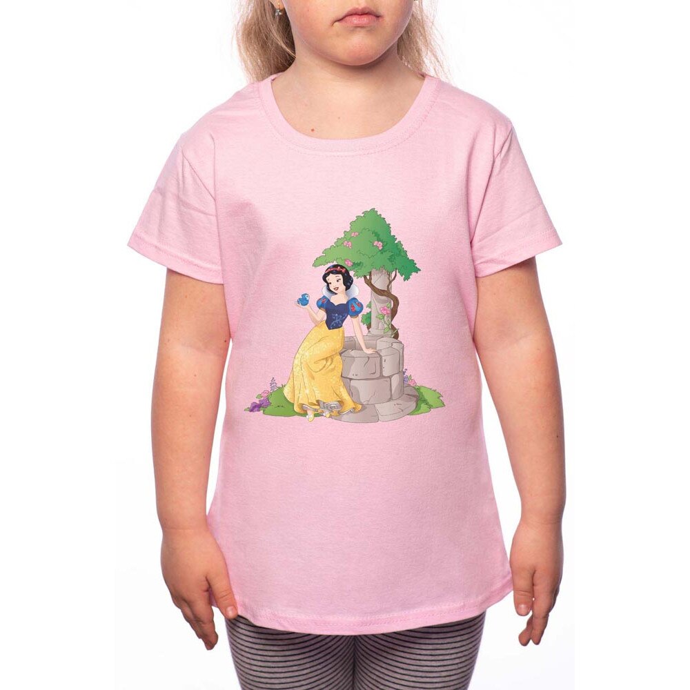 Tricou Fetita, Snow White, 100% Bumbac, P124, Roz
