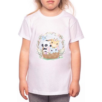 Tricou Fetita, Painted Animals, 100% Bumbac, R132, Alb Tricou Fetita, Painted Animals, 100% Bumbac, R132, Alb