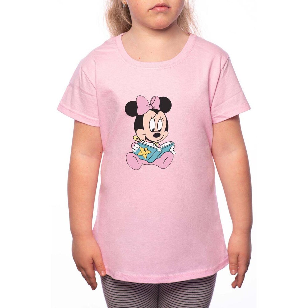 Tricou Fetita, Mini Mouse, 100% Bumbac, P134, Roz