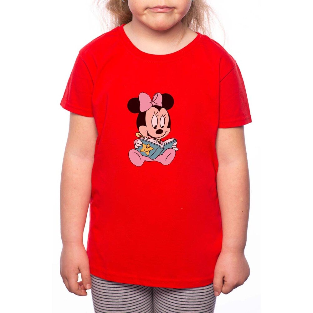 Tricou Fetita, Mini Mouse, 100% Bumbac, P134, Rosu