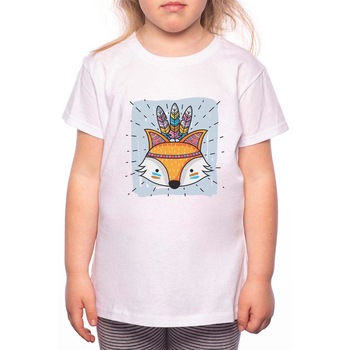 Tricou Fetita, Indian Fox, 100% Bumbac, P152, Alb Tricou Fetita, Indian Fox, 100% Bumbac, P152, Alb