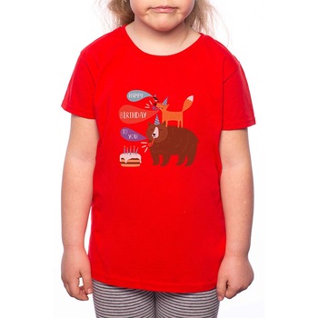 Tricou Fetita, Wish You Happy Birthday, 100% Bumbac, P153, Rosu Tricou Fetita, Wish You Happy Birthday, 100% Bumbac, P153, Rosu