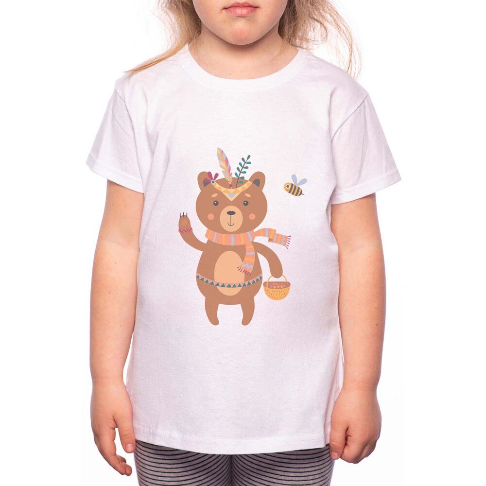 Tricou Fetita, Bear Girl, 100% Bumbac, W155, Alb