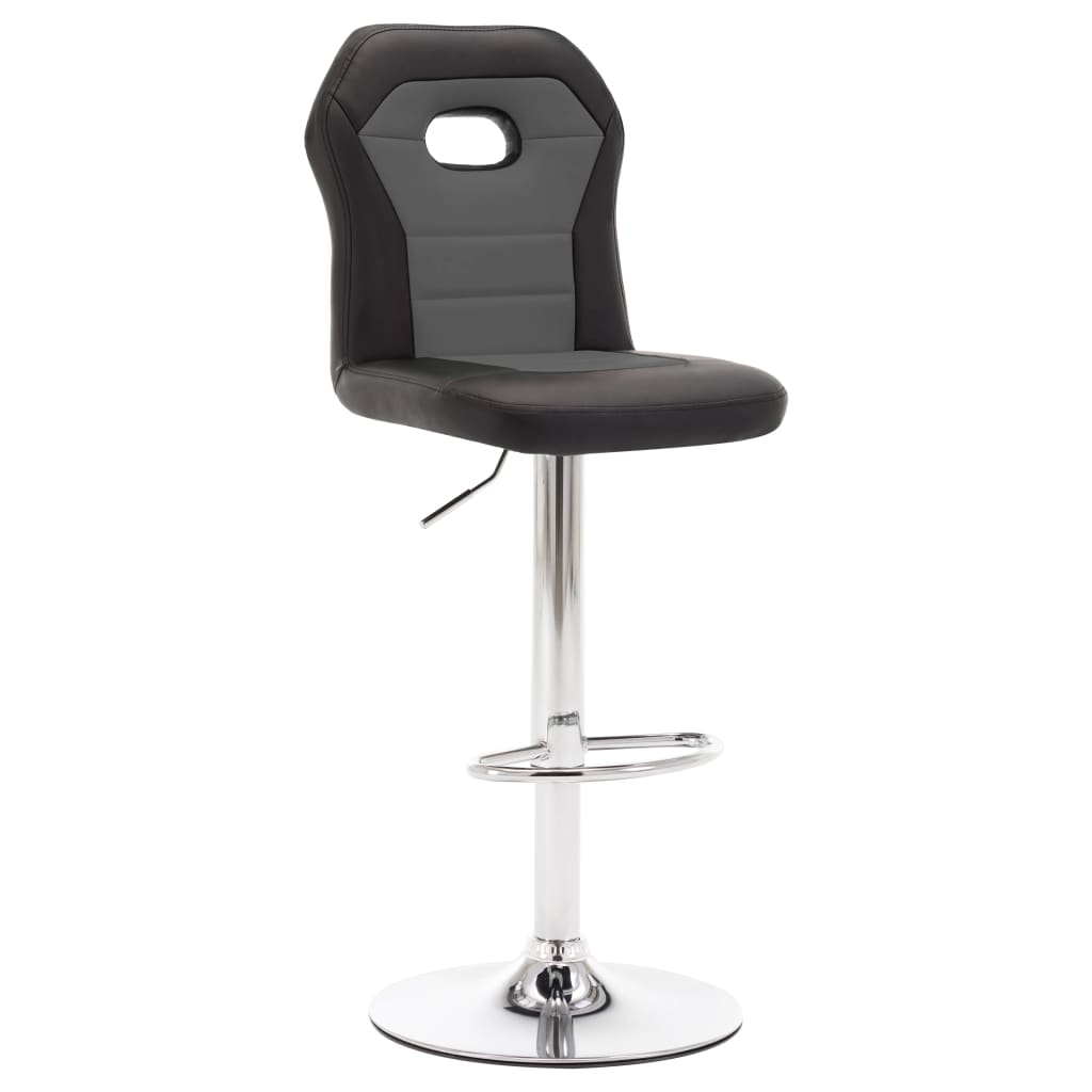 Scaun de bar, gri, piele ecologica 249714 41 x 49 x (96-116.5) cm