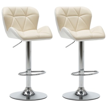 Set scaune de bar, 2 buc crem, piele artificiala 249682 44 x 48 x (84,5-105,5) cm Set scaune de bar, 2 buc crem, piele artificiala 249682 44 x 48 x (84,5-105,5) cm