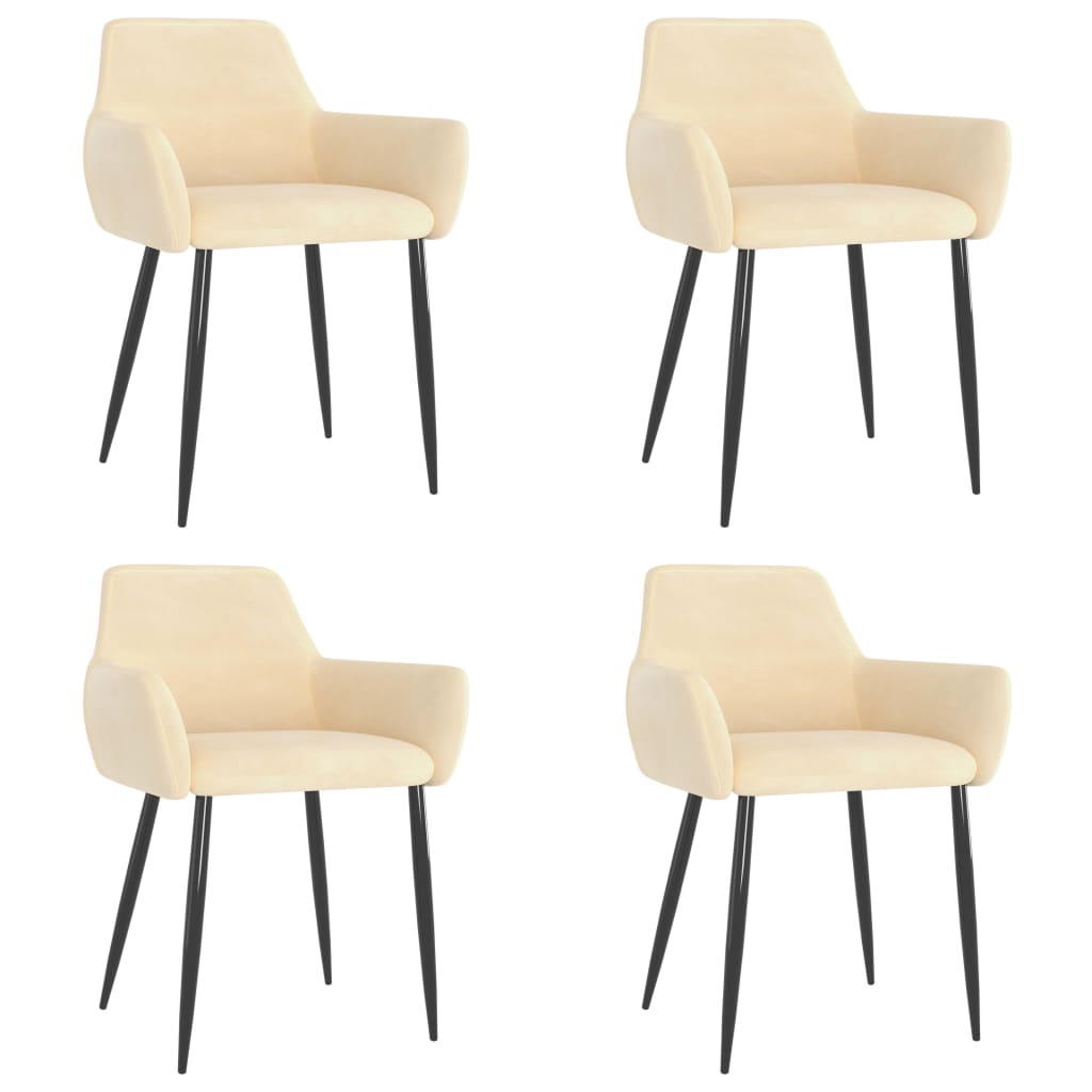 Set scaune de bucatarie, 4 buc, crem, catifea 3068042