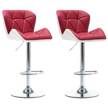 Set scaune de bar, 2 buc, rosu vin, piele artificiala 249685 44 x 48 x (84,5-105,5) cm Set scaune de bar, 2 buc, rosu vin, piele artificiala 249685 44 x 48 x (84,5-105,5) cm