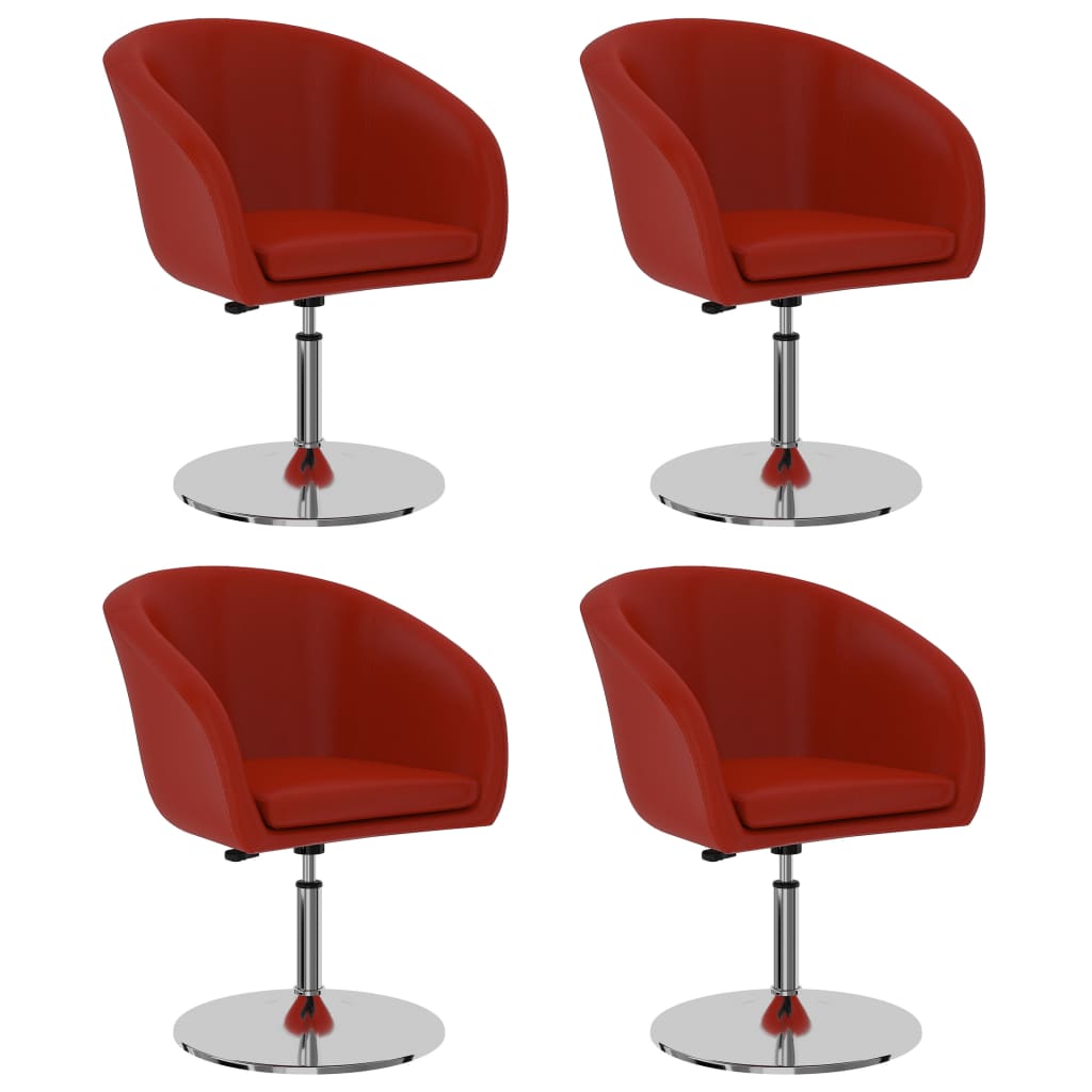 Set scaune de bucatarie, 4 buc, rosu, piele ecologica 3066001
