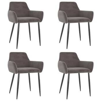 Set scaune de bucatarie, 4 buc gri deschis, catifea 3068024 Set scaune de bucatarie, 4 buc gri deschis, catifea 3068024