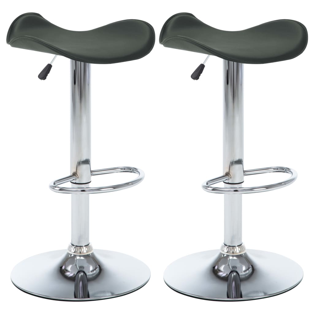 Scaune de bar, 2 buc., gri, piele ecologica 324735 44 x 43 x (62-83) cm