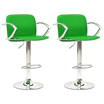 Set scaune de bar , 2 buc, verde, piele ecologica 324709 55 x 46 x 87.5-107.5 cm Set scaune de bar , 2 buc, verde, piele ecologica 324709 55 x 46 x 87.5-107.5 cm