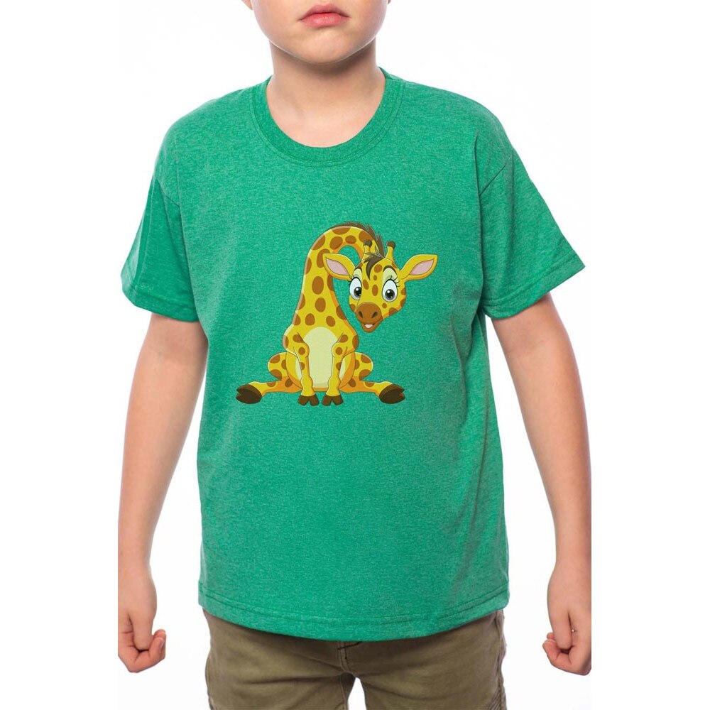 Tricou Baiat, Baby Giraffe, 100% Bumbac, B146, Verde