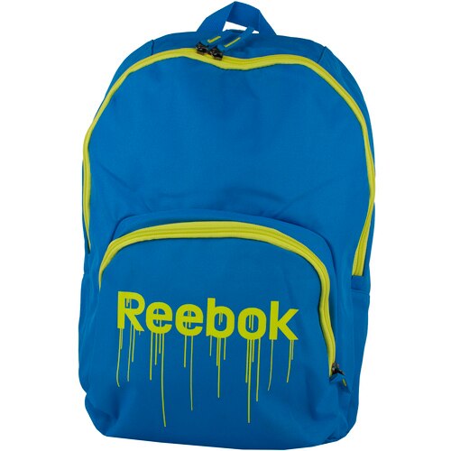 Rucsac Reebok unisex, albastru cu fermoare si penar, 16/27 x 44 x 13