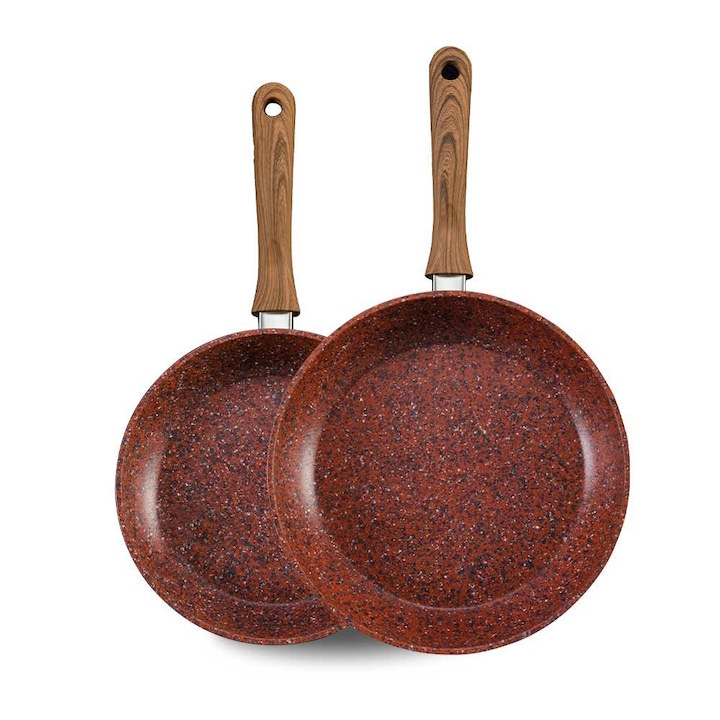 Livington Copper and Stone Pan gránit hatású serpenyő készlet, 24 cm + 28 cm