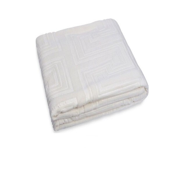 Patura embosata 200x220cm, Mink Ecru Patrate