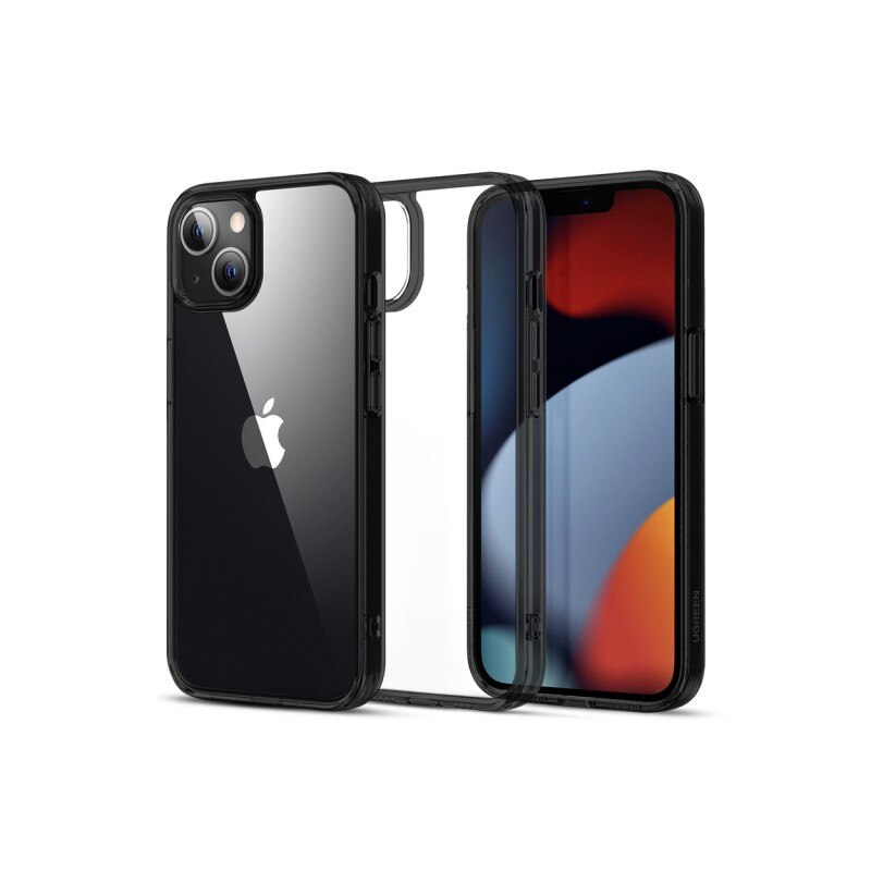 Husa Spate Ugreen Fushion Policarbonat Rezistent Compatibila Cu iPhone 13, Transparenta Cu Rama Neagra