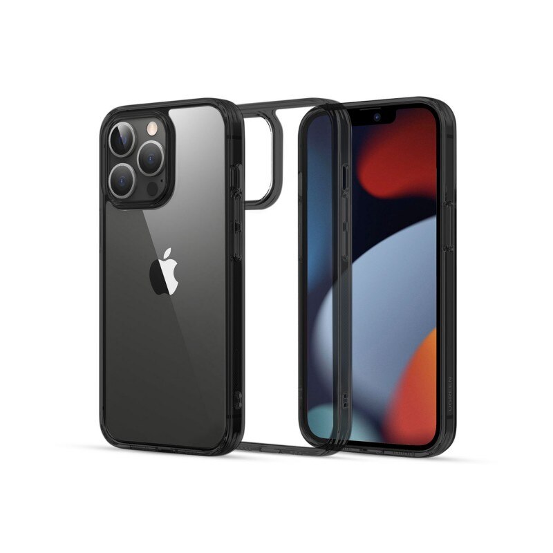 Husa Spate Ugreen Fushion Policarbonat Rezistent Compatibila Cu iPhone 13 Pro, Transparenta Cu Rama Neagra