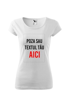 Tricou femei personalizat cu imaginea ta, Malfini, Alb, Alb Tricou femei personalizat cu imaginea ta, Malfini, Alb, Alb