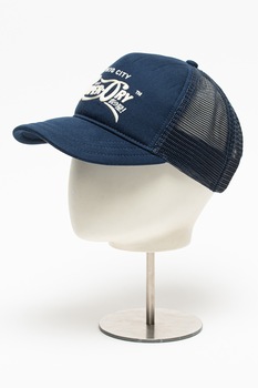 SUPERDRY, Sapca cu segment din plasa, Albastru inchis/Alb SUPERDRY, Sapca cu segment din plasa, Albastru inchis/Alb