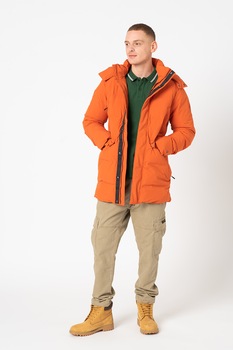 SUPERDRY, Geaca cu vatelina si gluga detasabila, Oranj SUPERDRY, Geaca cu vatelina si gluga detasabila, Oranj