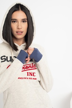 SUPERDRY, Hanorac cu logo Ringer, Maro nisip/gri deschis/bleumarin inchis SUPERDRY, Hanorac cu logo Ringer, Maro nisip/gri deschis/bleumarin inchis