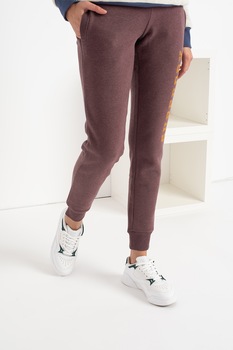 SUPERDRY, Pantaloni sport cu imprimeu logo si snur de ajustare in talie, Violet prafuit SUPERDRY, Pantaloni sport cu imprimeu logo si snur de ajustare in talie, Violet prafuit