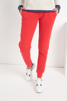 SUPERDRY, Pantaloni sport cu croiala conica si buzunare laterale Vintage, Rosu SUPERDRY, Pantaloni sport cu croiala conica si buzunare laterale Vintage, Rosu