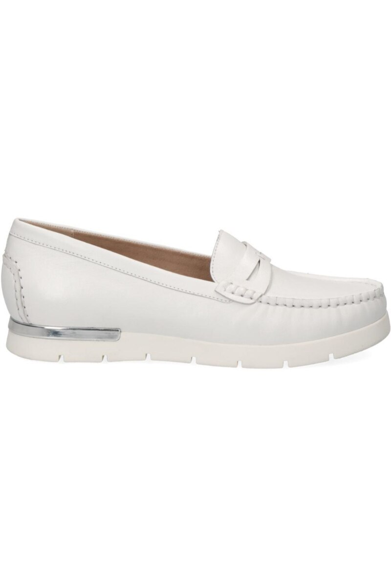 Pantofi dama, Caprice, Casual Flats, Piele naturala, Alb