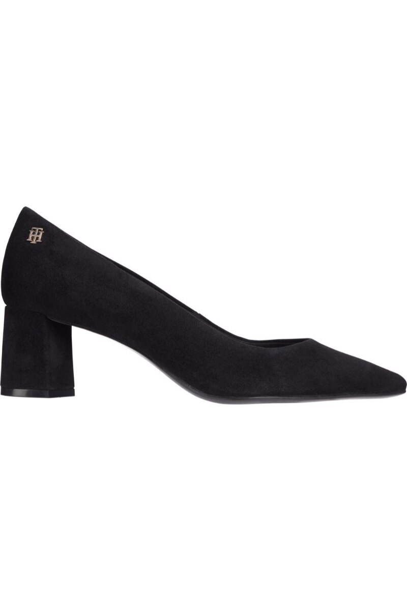 Pantofi dama, Tommy Hilfiger, Feminine Mid Heel Pump, Piele naturala, Negru