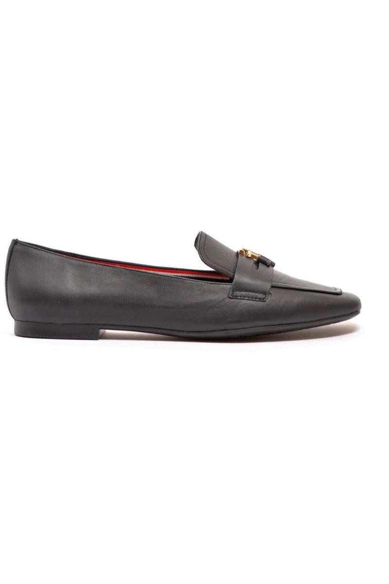 Pantofi dama, Tommy Hilfiger, Essential Leather Loafer, Piele naturala, Negru